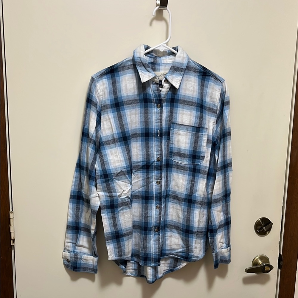 Blue and White Plaid Shirt XS. NWT